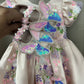 Peach color beautiful birthday dress for baby girl