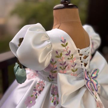 White Big Butterfly Birthday Dress
