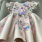 Peach color beautiful birthday dress for baby girl