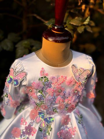 White Hand Crafted Emblished Dress