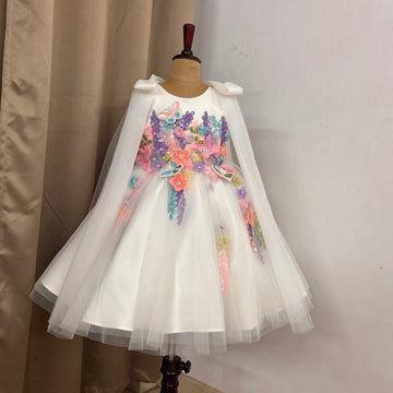 Beautiful White colour Handwork Dress