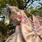 Beige Handmade Dress with 3D Butterflies
