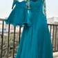 Peacock Blue Mother Daughter Dress Set