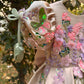 Beige Handmade Dress with 3D Butterflies