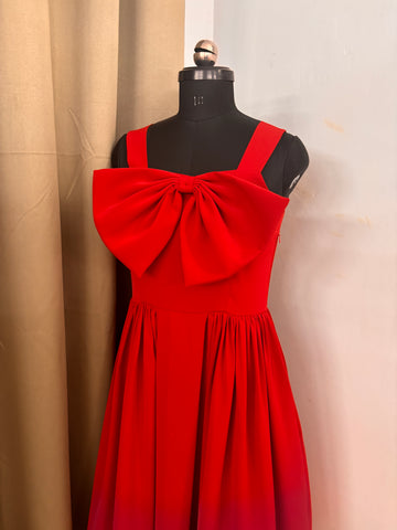 Red Bow Style Dress for women