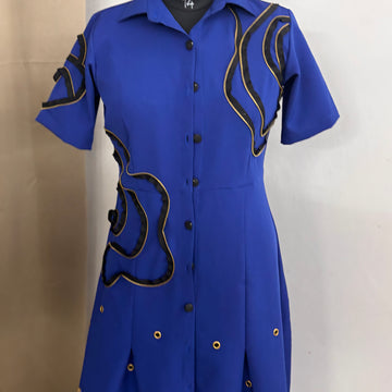 Beautiful women Blue colour modern design long shirt
