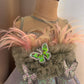 Green Ball Gown with Feather work