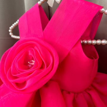 Pink Flower Organza Dress
