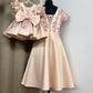 Peach Handmade Mother Daughter Dress