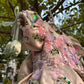 Beige Handmade Dress with 3D Butterflies