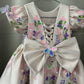 Peach color beautiful birthday dress for baby girl