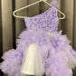Lavender Hand Crafted One Shoulder Dress
