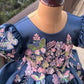 Blue Handmade Dress – Floral Embroidered Butterfly Party/Birthday Dress for Girls