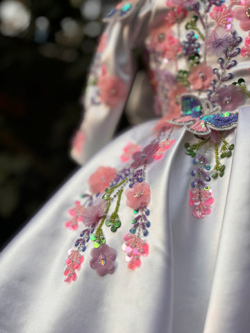 White Hand Crafted Emblished Dress