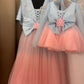 Dual Tone Handmade Mother Daughter Dress Set
