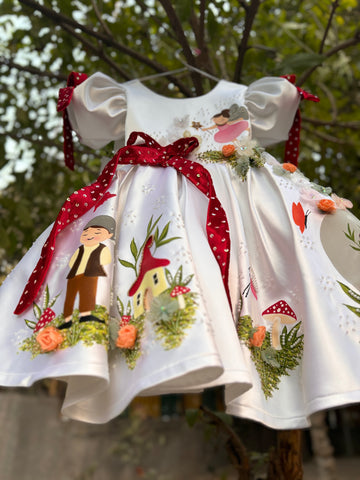 Hand painted birthday dress for baby Girl