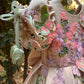 Beige Handmade Dress with 3D Butterflies