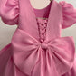 Pink Satin Organza Hand Crafted Dress