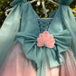 Blue and Pink dual tone Baby Girl Handmade Dress