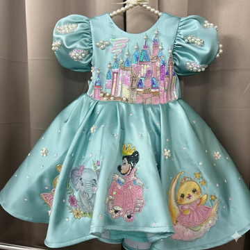Green Hand Painted Dress