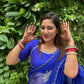 Beautiful Blue colour Handmade saree