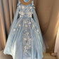 Birthday Dress Gown in Elsa Blue colour