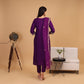 EF1006 - Purple Embroidered Suit Set