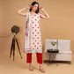 EF1009 - Cotton Off white Embroided Suit Set