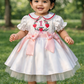 White Embroidered Collared Dress